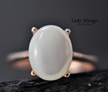 925 Sterling - Real Silver - Rose Gold Necklace with Pendant - Mother of Pearl - Beautiful Necklace - Handmade Gift - Gift for Her - Includes Gift Box